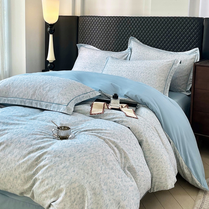 91家纺网 家纺一手货源 找家纺 金纱玉纺家纺 2025数码印花100%棉四件套 新世纪-兰