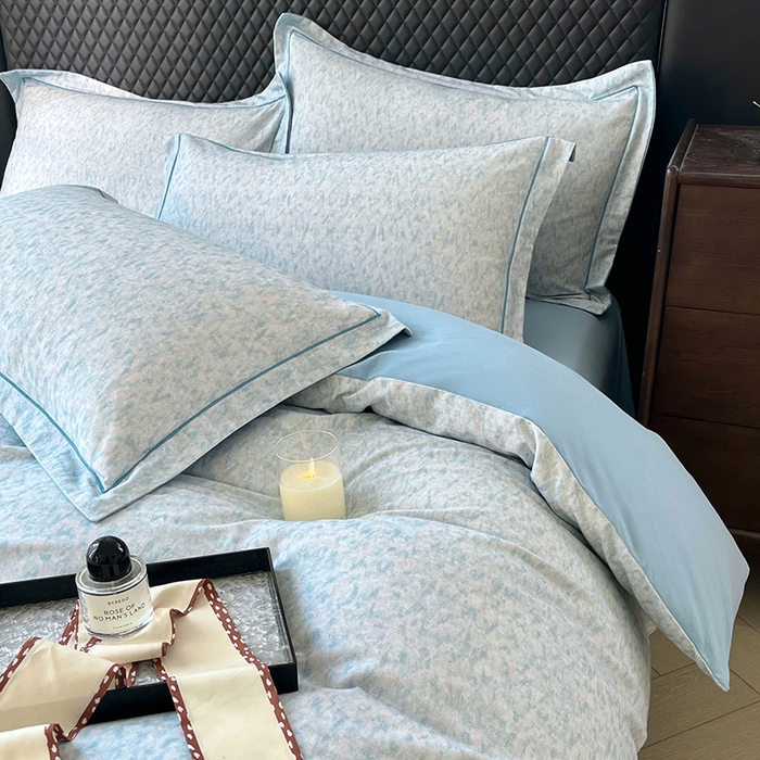 91家纺网 家纺一手货源 找家纺 金纱玉纺家纺 2025数码印花100%棉四件套 新世纪-兰