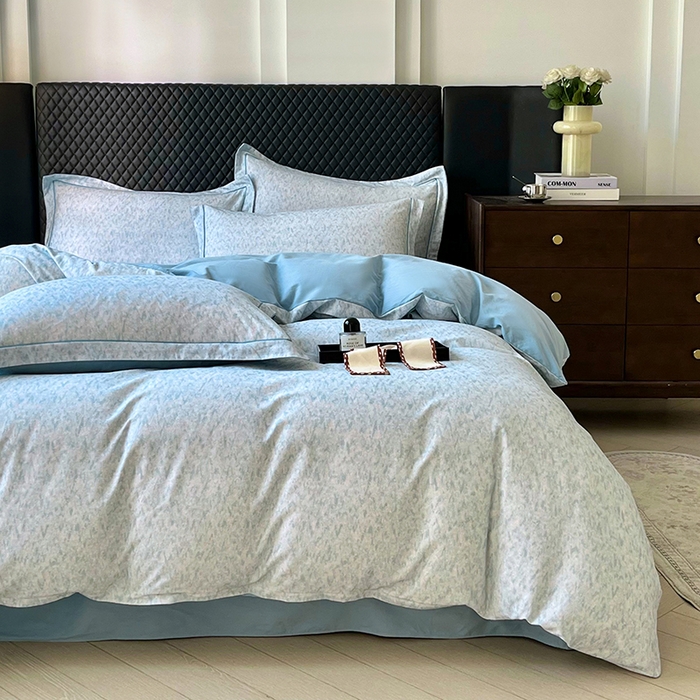 91家纺网 家纺一手货源 找家纺 金纱玉纺家纺 2025数码印花100%棉四件套 新世纪-兰