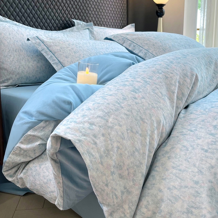 91家纺网 家纺一手货源 找家纺 金纱玉纺家纺 2025数码印花100%棉四件套 新世纪-兰