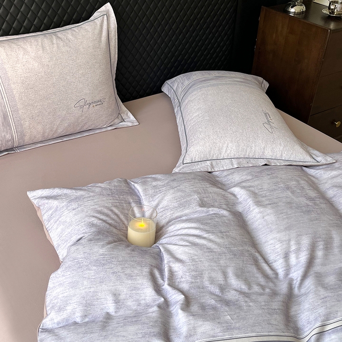 91家纺网 家纺一手货源 找家纺 金纱玉纺家纺 2025数码印花100%棉四件套 枕月之梦-紫