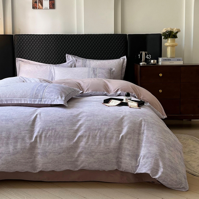 91家纺网 家纺一手货源 找家纺 金纱玉纺家纺 2025数码印花100%棉四件套 枕月之梦-紫