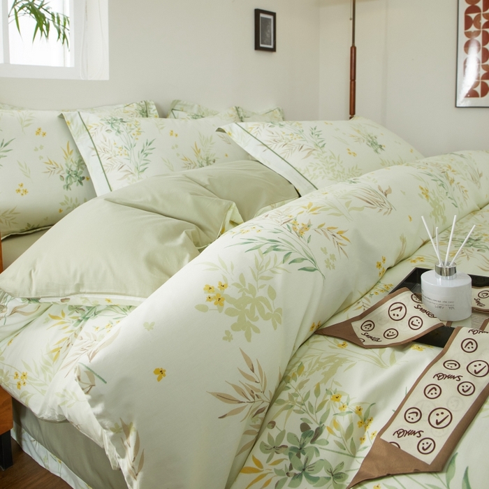 91家纺网 家纺一手货源 找家纺 威克凯丽 2025新款全棉13372系列四件套 莫奈