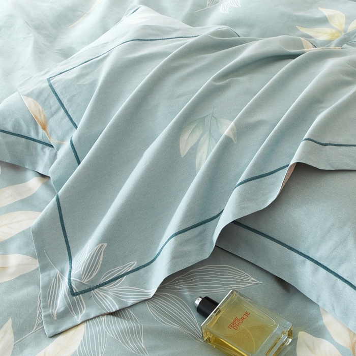 91家纺网 家纺一手货源 找家纺 威克凯丽 2025新款全棉13372系列四件套 清颜-兰