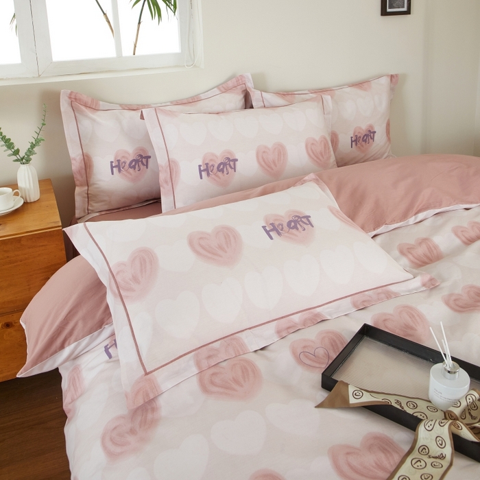 91家纺网 家纺一手货源 找家纺 威克凯丽 2025新款全棉13372系列四件套 心心相印