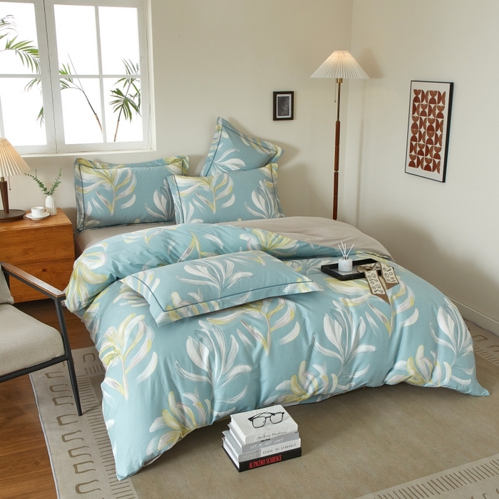 91家纺网 家纺一手货源 找家纺 威克凯丽 2025新款全棉13372系列四件套 雅兰