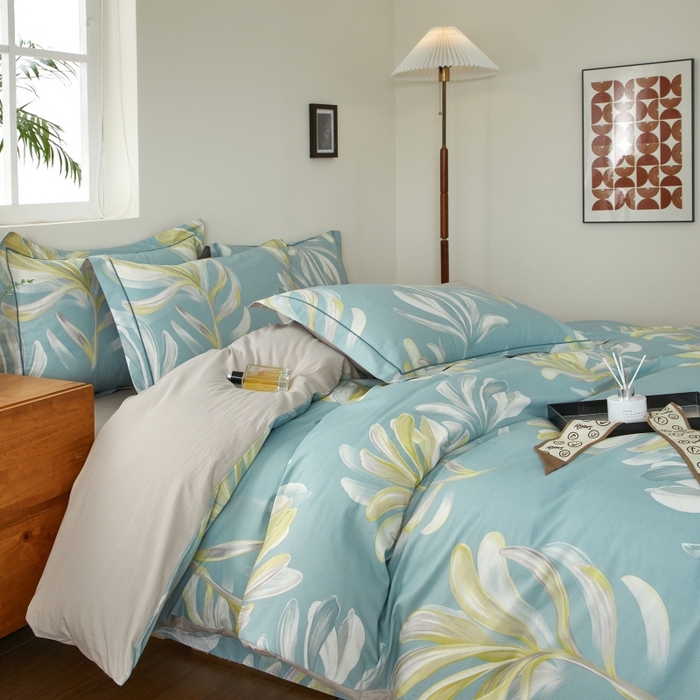 91家纺网 家纺一手货源 找家纺 威克凯丽 2025新款全棉13372系列四件套 雅兰