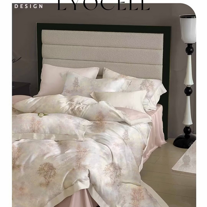 威克凯丽 2025新款50印花天丝四件套 幸福里-玉