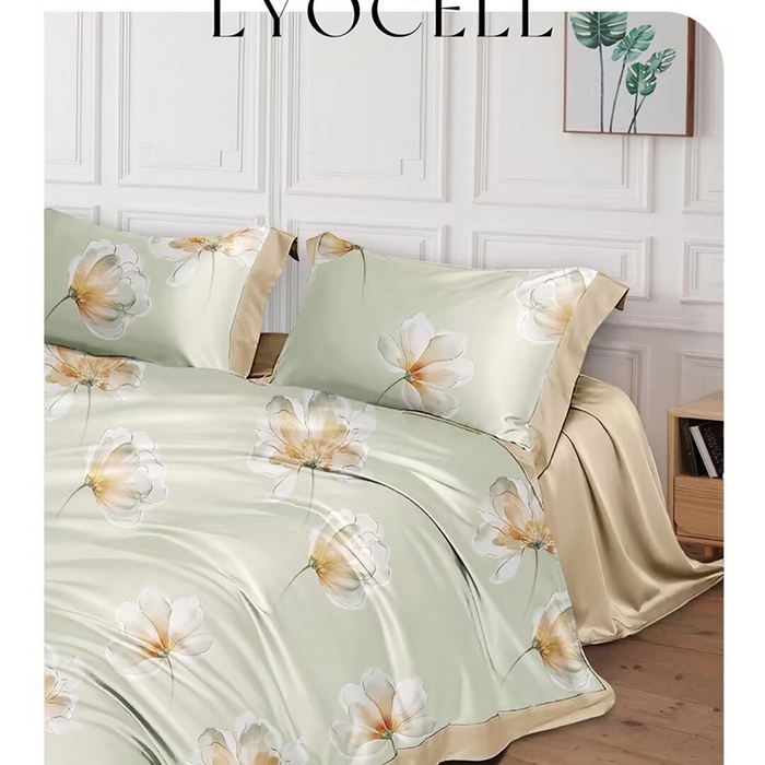 威克凯丽 2025新款50印花天丝四件套 云霏-绿