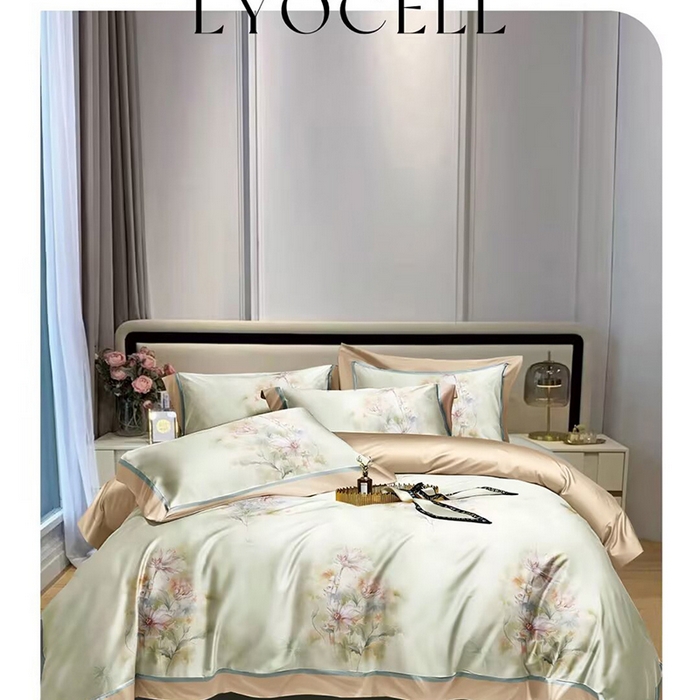 威克凯丽 2025新款50印花天丝四件套 云蘅-绿