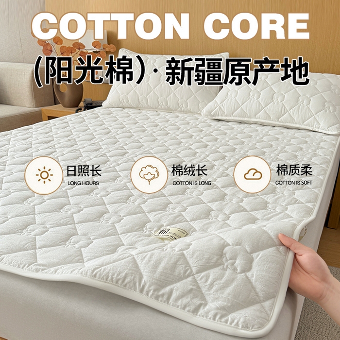91家纺网 家纺一手货源 找家纺 （总）西域种棉人·千百笠 2025新款A类抗菌里外全棉纯棉100%新疆棉花填充床护垫床褥子单人双人学生垫