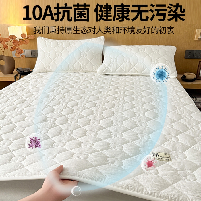 91家纺网 家纺一手货源 找家纺 西域种棉人·千百笠 2025新款A类抗菌里外全棉纯棉100%新疆棉花填充床护垫床褥子单人双人学生垫 夏洛软垫-白