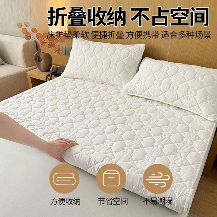 91家纺网 家纺一手货源 找家纺 西域种棉人·千百笠 2025新款A类抗菌里外全棉纯棉100%新疆棉花填充床护垫床褥子单人双人学生垫 夏洛软垫-白