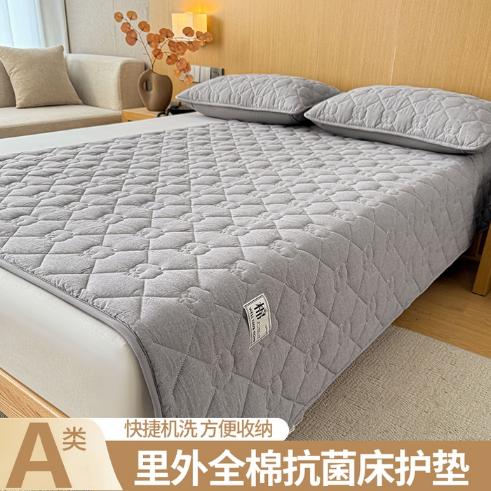 91家纺网 家纺一手货源 找家纺 西域种棉人·千百笠 2025新款A类抗菌里外全棉纯棉100%新疆棉花填充床护垫床褥子单人双人学生垫 夏洛软垫-灰