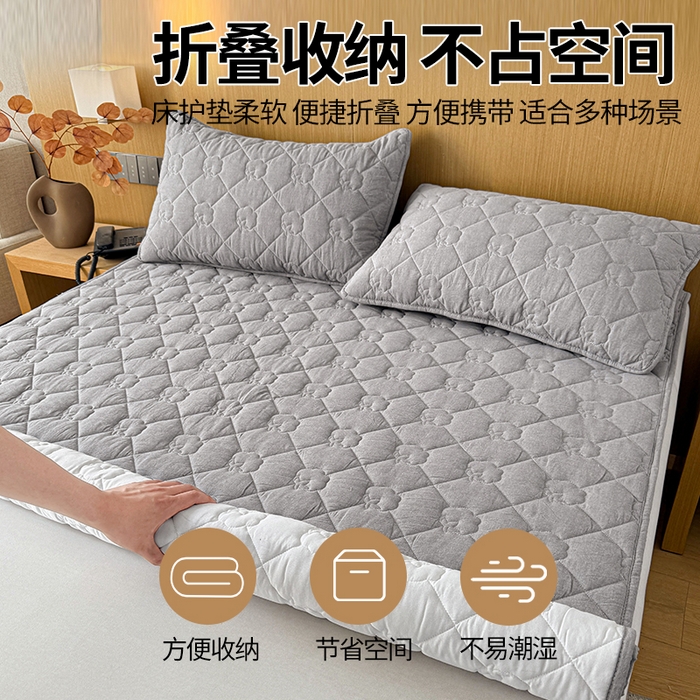 91家纺网 家纺一手货源 找家纺 西域种棉人·千百笠 2025新款A类抗菌里外全棉纯棉100%新疆棉花填充床护垫床褥子单人双人学生垫 夏洛软垫-灰
