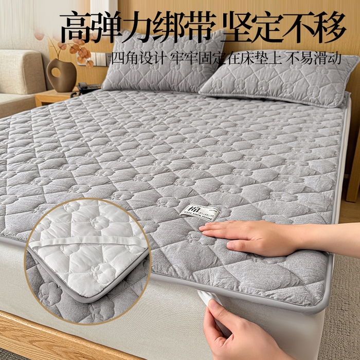 91家纺网 家纺一手货源 找家纺 西域种棉人·千百笠 2025新款A类抗菌里外全棉纯棉100%新疆棉花填充床护垫床褥子单人双人学生垫 夏洛软垫-灰