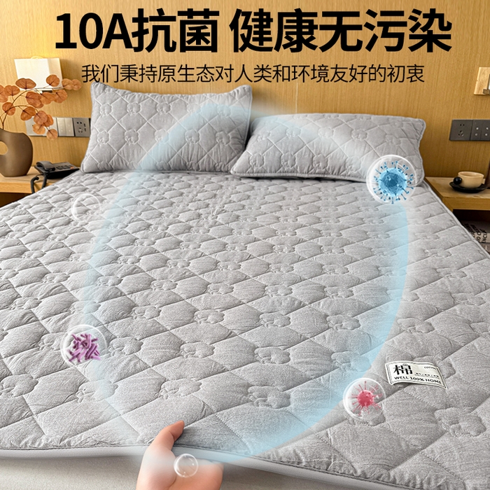 91家纺网 家纺一手货源 找家纺 西域种棉人·千百笠 2025新款A类抗菌里外全棉纯棉100%新疆棉花填充床护垫床褥子单人双人学生垫 夏洛软垫-灰
