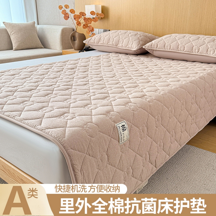 91家纺网 家纺一手货源 找家纺 西域种棉人·千百笠 2025新款A类抗菌里外全棉纯棉100%新疆棉花填充床护垫床褥子单人双人学生垫 夏洛软垫-咖