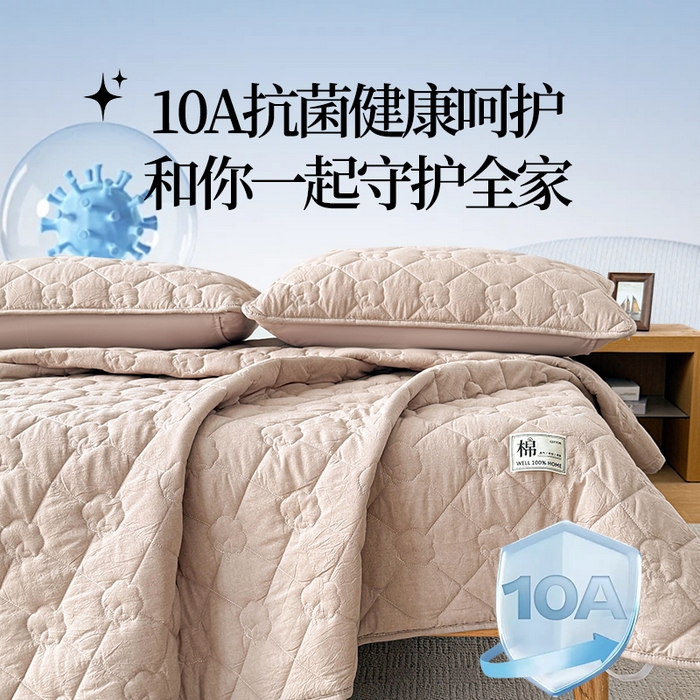 91家纺网 家纺一手货源 找家纺 西域种棉人·千百笠 2025新款A类抗菌里外全棉纯棉100%新疆棉花填充床护垫床褥子单人双人学生垫 夏洛软垫-咖