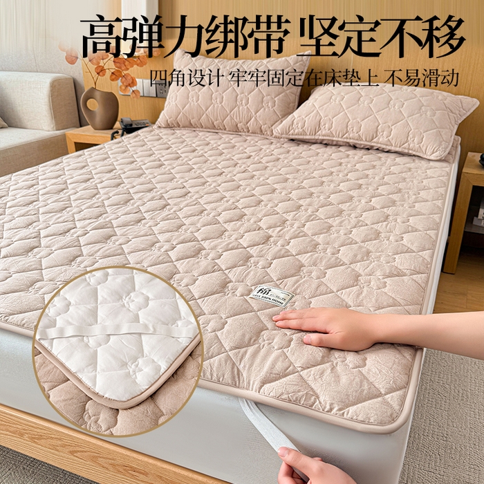 91家纺网 家纺一手货源 找家纺 西域种棉人·千百笠 2025新款A类抗菌里外全棉纯棉100%新疆棉花填充床护垫床褥子单人双人学生垫 夏洛软垫-咖