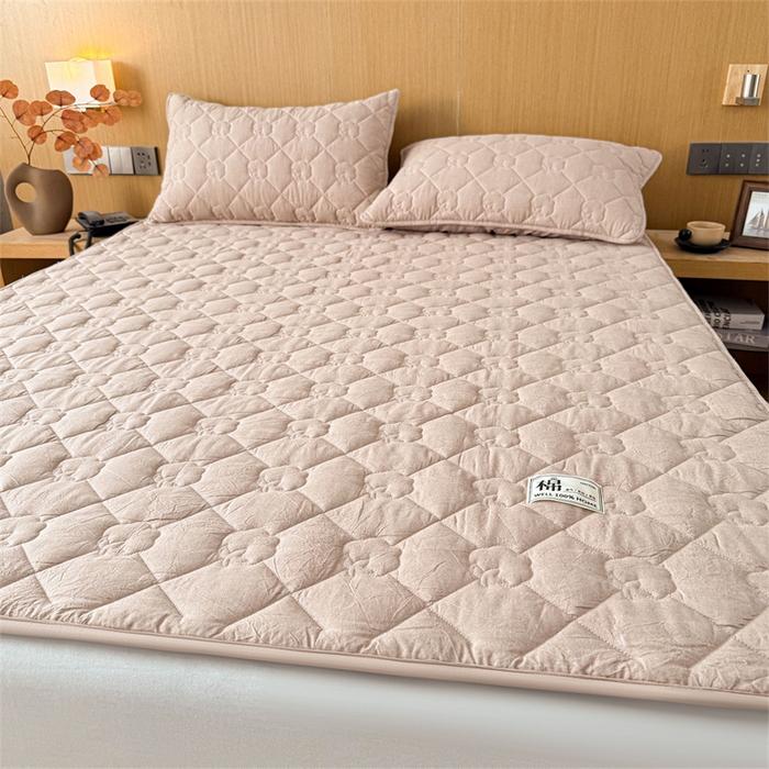 91家纺网 家纺一手货源 找家纺 西域种棉人·千百笠 2025新款A类抗菌里外全棉纯棉100%新疆棉花填充床护垫床褥子单人双人学生垫 夏洛软垫-咖