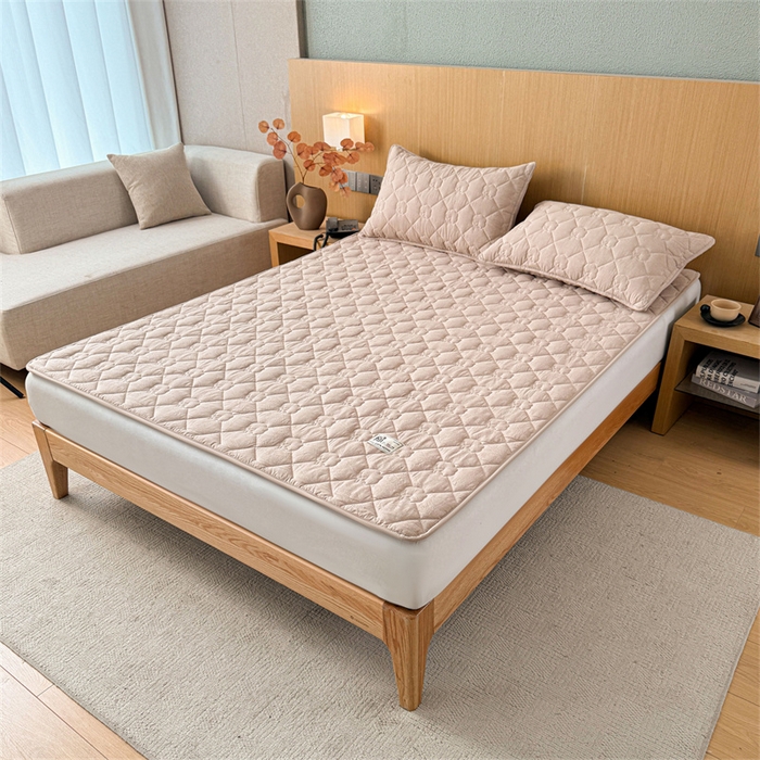 91家纺网 家纺一手货源 找家纺 西域种棉人·千百笠 2025新款A类抗菌里外全棉纯棉100%新疆棉花填充床护垫床褥子单人双人学生垫 夏洛软垫-咖