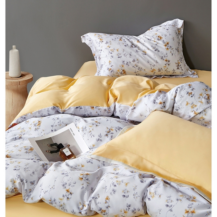 91家纺网 家纺一手货源 找家纺 威克凯丽 2025新款60兰精天丝系列四件套 青柠