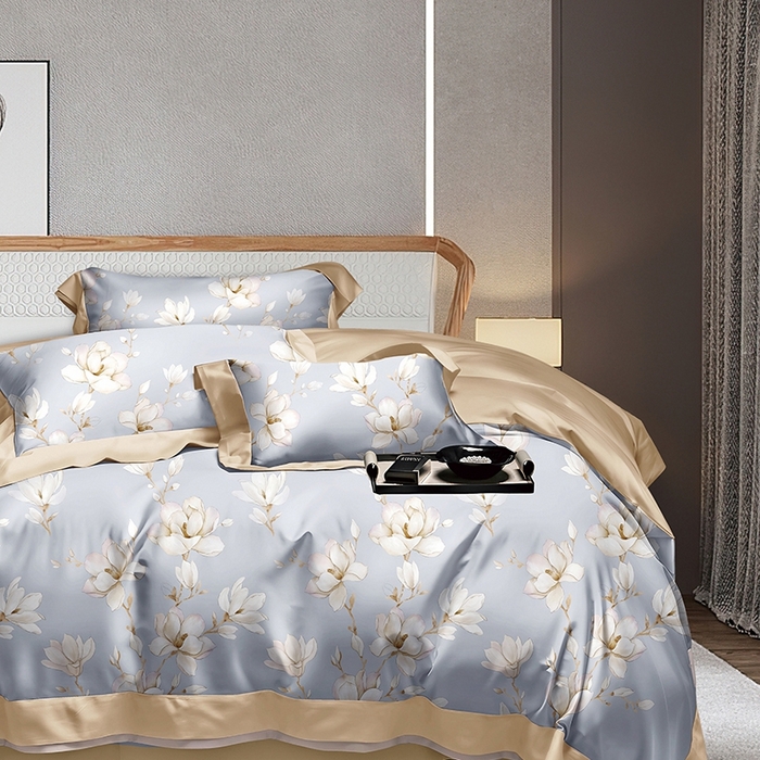 91家纺网 家纺一手货源 找家纺 威克凯丽 2025新款60兰精天丝系列四件套 云阁栖香