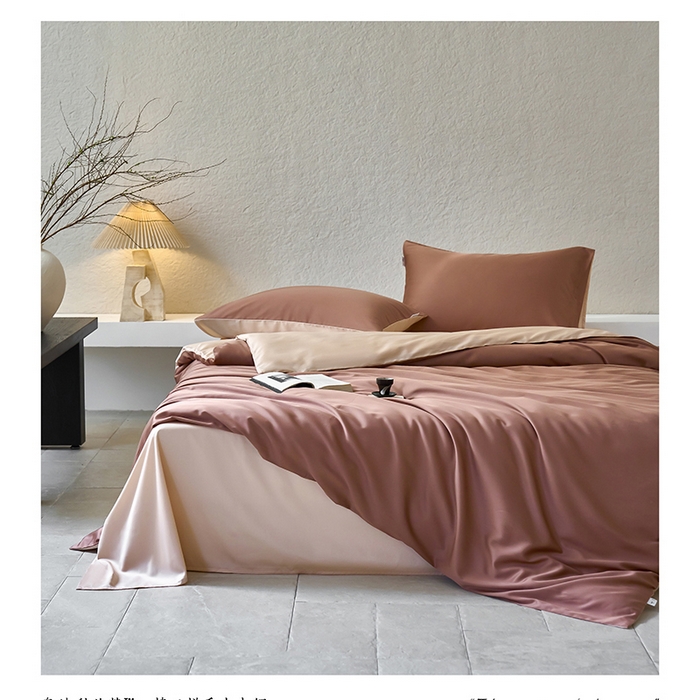 威克凯丽 2025新款60纯色天丝棉四件套 古铜