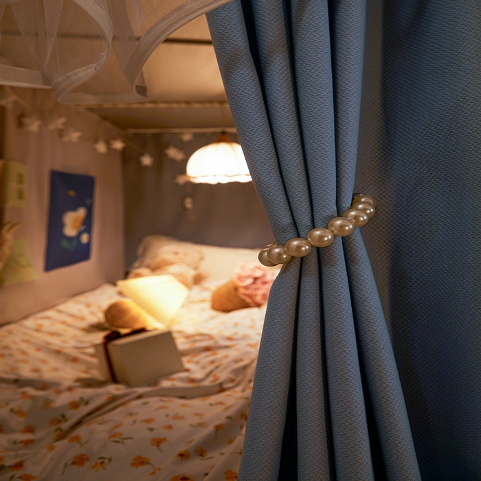 91家纺网 家纺一手货源 找家纺 飞轮海蚊帐2025新款加高全底棉麻花边蚊帐XZ-98 回底 全底 加高1.2  6面全包 灰蓝