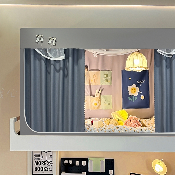 91家纺网 家纺一手货源 找家纺 飞轮海蚊帐2025新款加高全底棉麻花边蚊帐XZ-98 回底 全底 加高1.2  6面全包 灰蓝