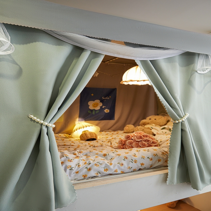 91家纺网 家纺一手货源 找家纺 飞轮海蚊帐2025新款加高全底棉麻花边蚊帐XZ-98 回底 全底 加高1.2  6面全包 灰绿