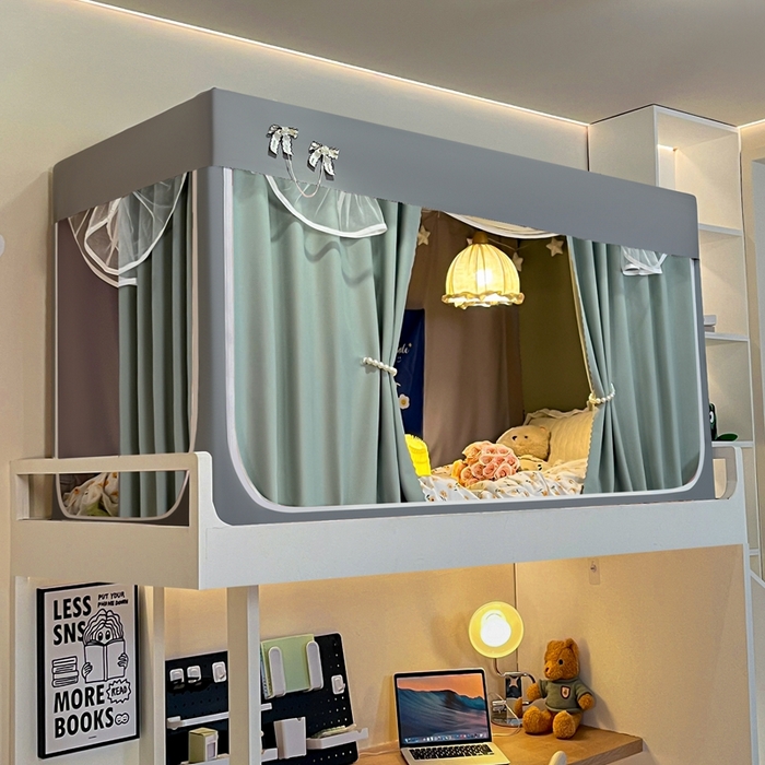 91家纺网 家纺一手货源 找家纺 飞轮海蚊帐2025新款加高全底棉麻花边蚊帐XZ-98 回底 全底 加高1.2  6面全包 灰绿