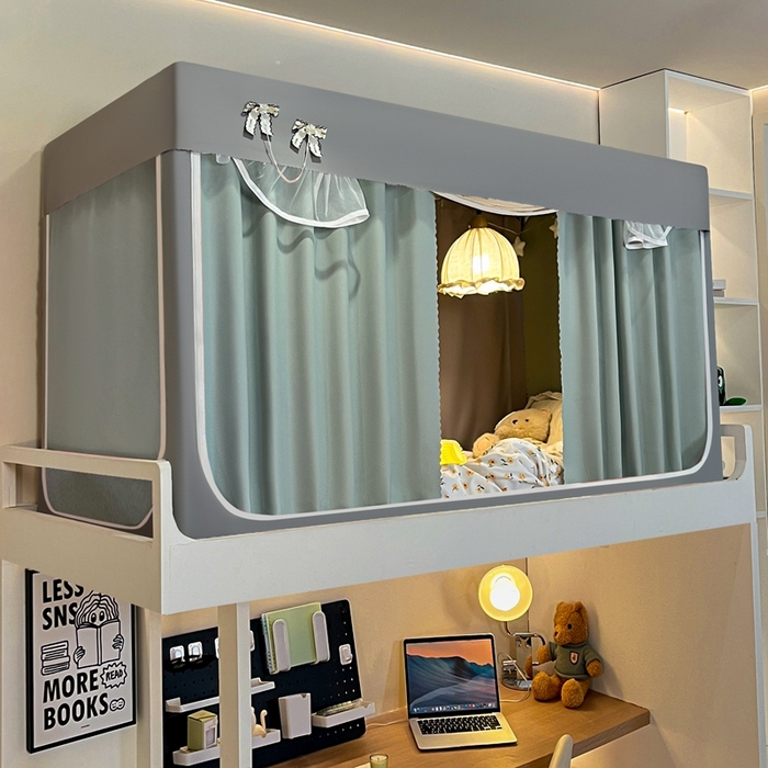 91家纺网 家纺一手货源 找家纺 飞轮海蚊帐2025新款加高全底棉麻花边蚊帐XZ-98 回底 全底 加高1.2  6面全包 灰绿