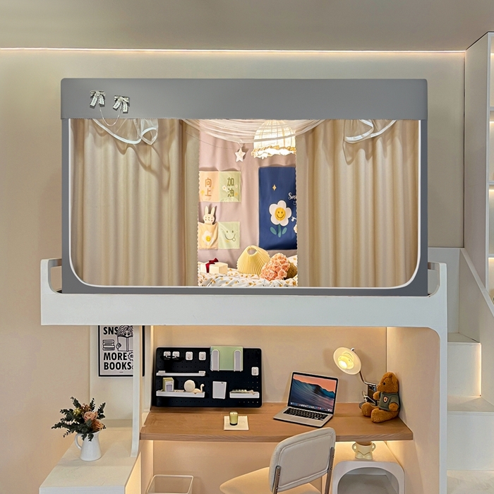 91家纺网 家纺一手货源 找家纺 飞轮海蚊帐2025新款加高全底棉麻花边蚊帐XZ-98  回底 全底 加高1.2 灰米