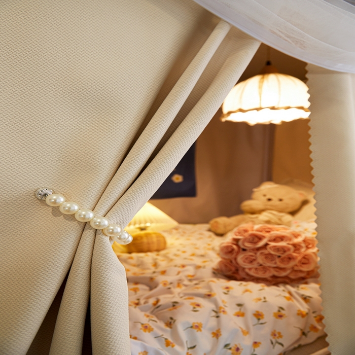 91家纺网 家纺一手货源 找家纺 飞轮海蚊帐2025新款加高全底棉麻花边蚊帐XZ-98  回底 全底 加高1.2 灰米