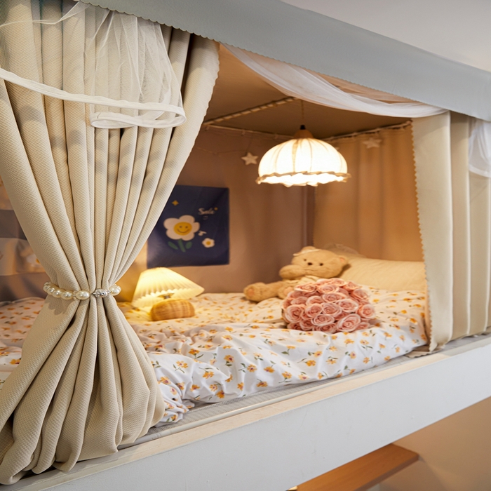 91家纺网 家纺一手货源 找家纺 飞轮海蚊帐2025新款加高全底棉麻花边蚊帐XZ-98  回底 全底 加高1.2 灰米