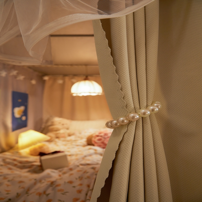 91家纺网 家纺一手货源 找家纺 飞轮海蚊帐2025新款加高全底棉麻花边蚊帐XZ-98  回底 全底 加高1.2 灰米