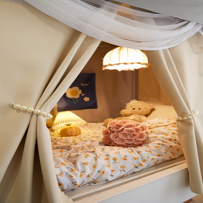 91家纺网 家纺一手货源 找家纺 飞轮海蚊帐2025新款加高全底棉麻花边蚊帐XZ-98  回底 全底 加高1.2 灰米