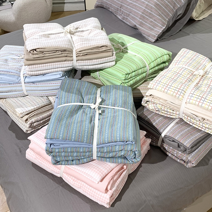 全美家居 2025新款全棉纯棉色织提花水洗四件套 组合图仅供参考