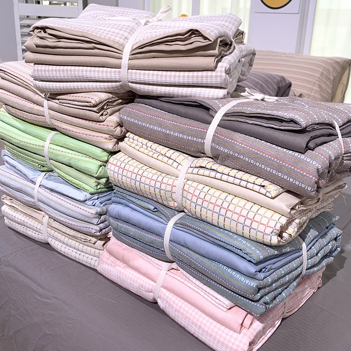 91家纺网 家纺一手货源 找家纺 全美家居 2025新款全棉纯棉色织提花水洗四件套 组合图仅供参考