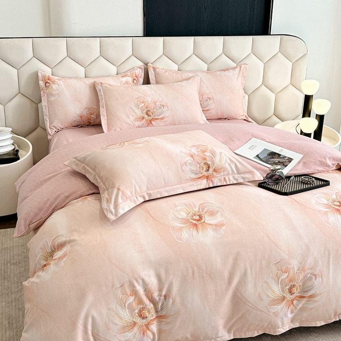 91家纺网 家纺一手货源 找家纺 2025年新款全棉长绒棉数码印花四件套 诗丹娜-玉