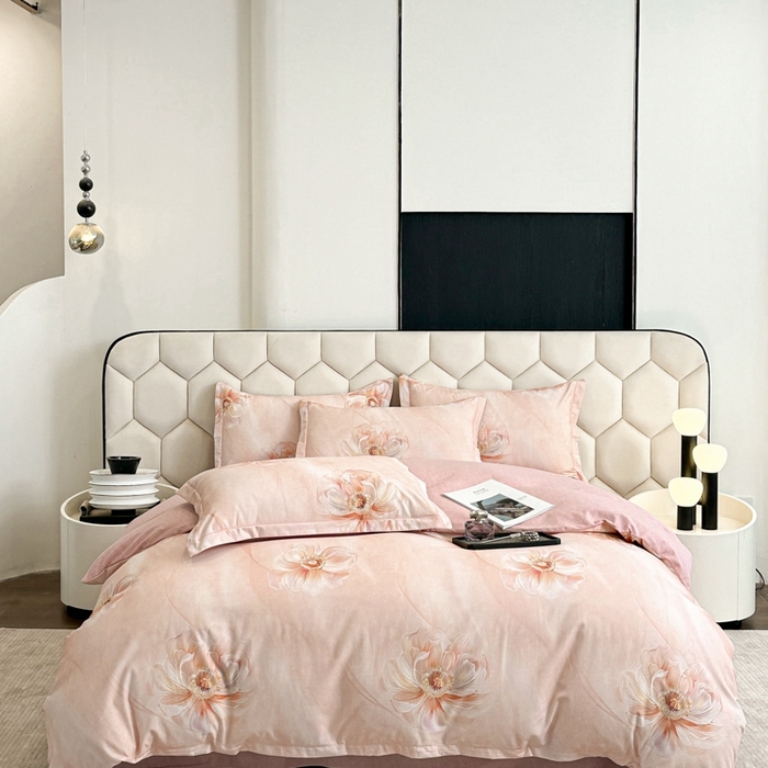 91家纺网 家纺一手货源 找家纺 2025年新款全棉长绒棉数码印花四件套 诗丹娜-玉