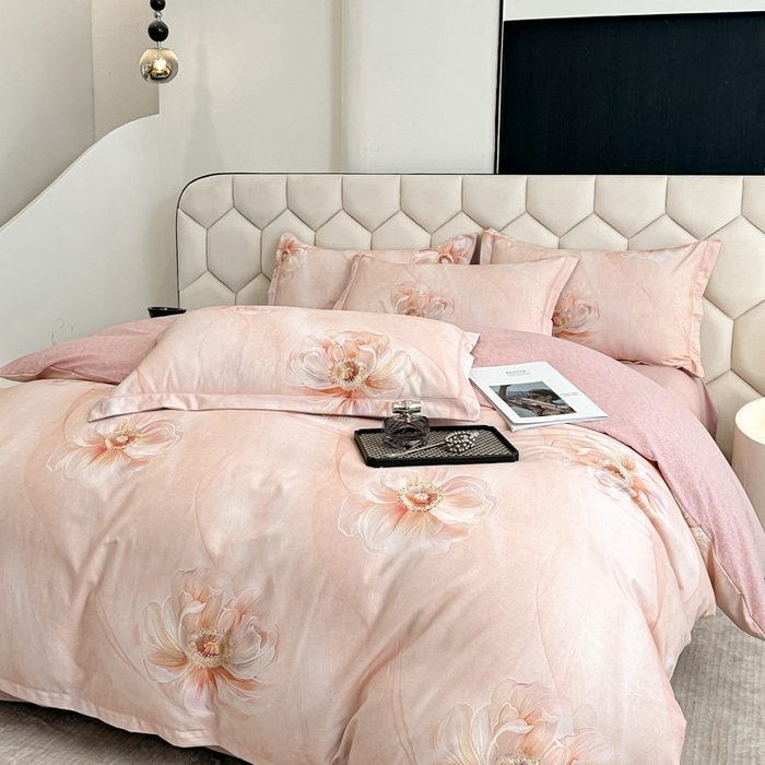 91家纺网 家纺一手货源 找家纺 2025年新款全棉长绒棉数码印花四件套 诗丹娜-玉