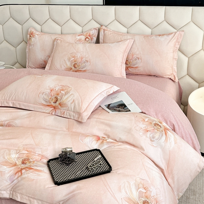 91家纺网 家纺一手货源 找家纺 2025年新款全棉长绒棉数码印花四件套 诗丹娜-玉