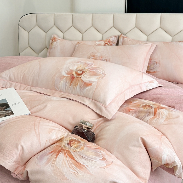 91家纺网 家纺一手货源 找家纺 2025年新款全棉长绒棉数码印花四件套 诗丹娜-玉