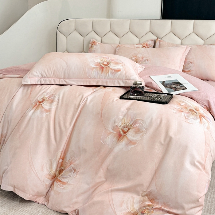 91家纺网 家纺一手货源 找家纺 2025年新款全棉长绒棉数码印花四件套 诗丹娜-玉