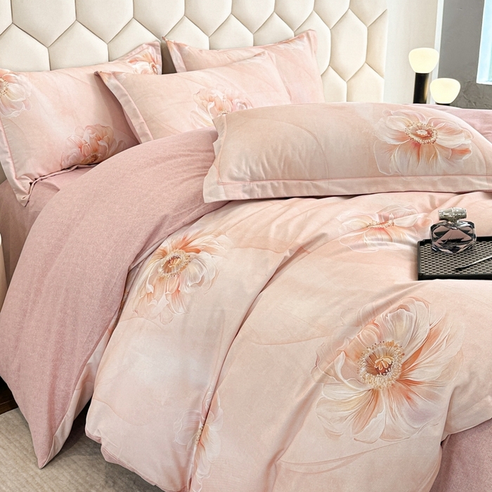 91家纺网 家纺一手货源 找家纺 2025年新款全棉长绒棉数码印花四件套 诗丹娜-玉