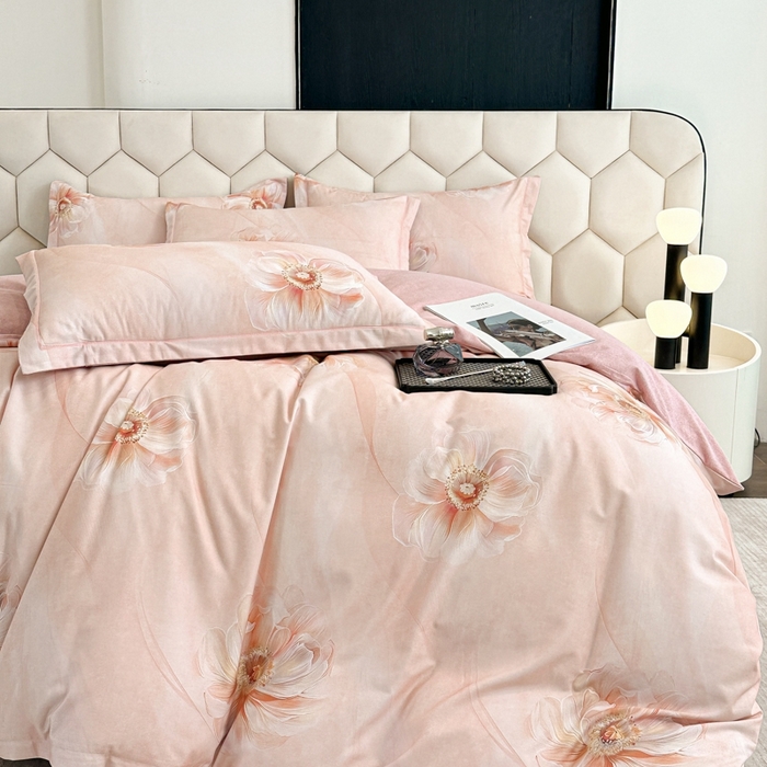 91家纺网 家纺一手货源 找家纺 2025年新款全棉长绒棉数码印花四件套 诗丹娜-玉