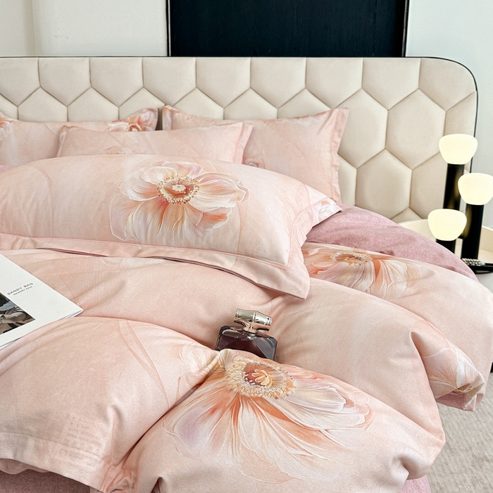 91家纺网 家纺一手货源 找家纺 2025年新款全棉长绒棉数码印花四件套 诗丹娜-玉